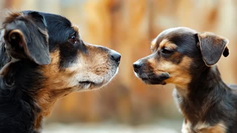 un par de perros pequeños de pie uno al lado del otro