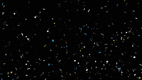 Multi color popper confetti falling down glitter particles 4k loop animation with alpha green screen