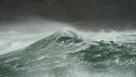 powerful waves in a stormy ocean