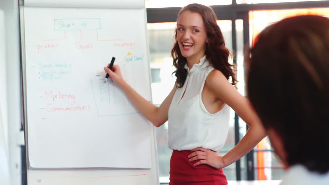 ejecutivos de negocios haciendo presentaciones