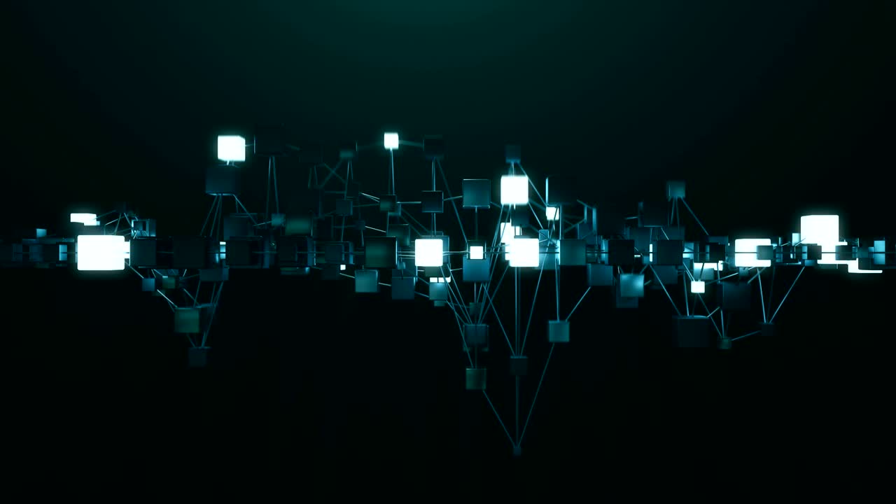 el concepto de cadena de bloques abstracto de 4k.