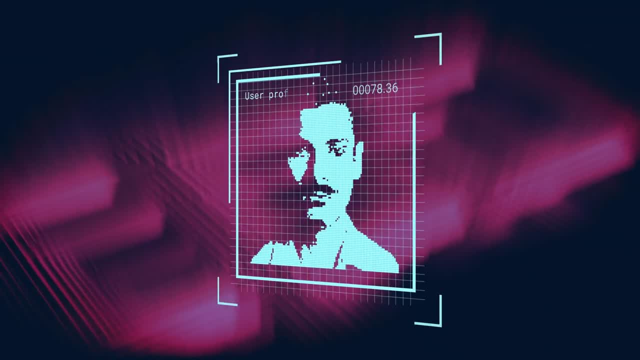 animación de las fotos del usuario sobre fondo rosa y negro