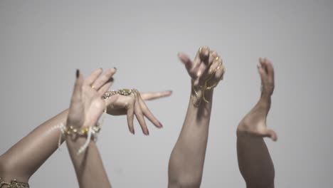 oriental dancing hands on a white background