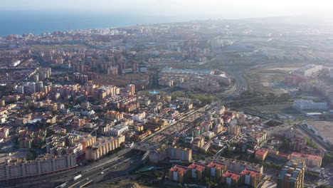 malaga vecindario norte vista aérea españa hora de puesta del sol mar mediterráneo