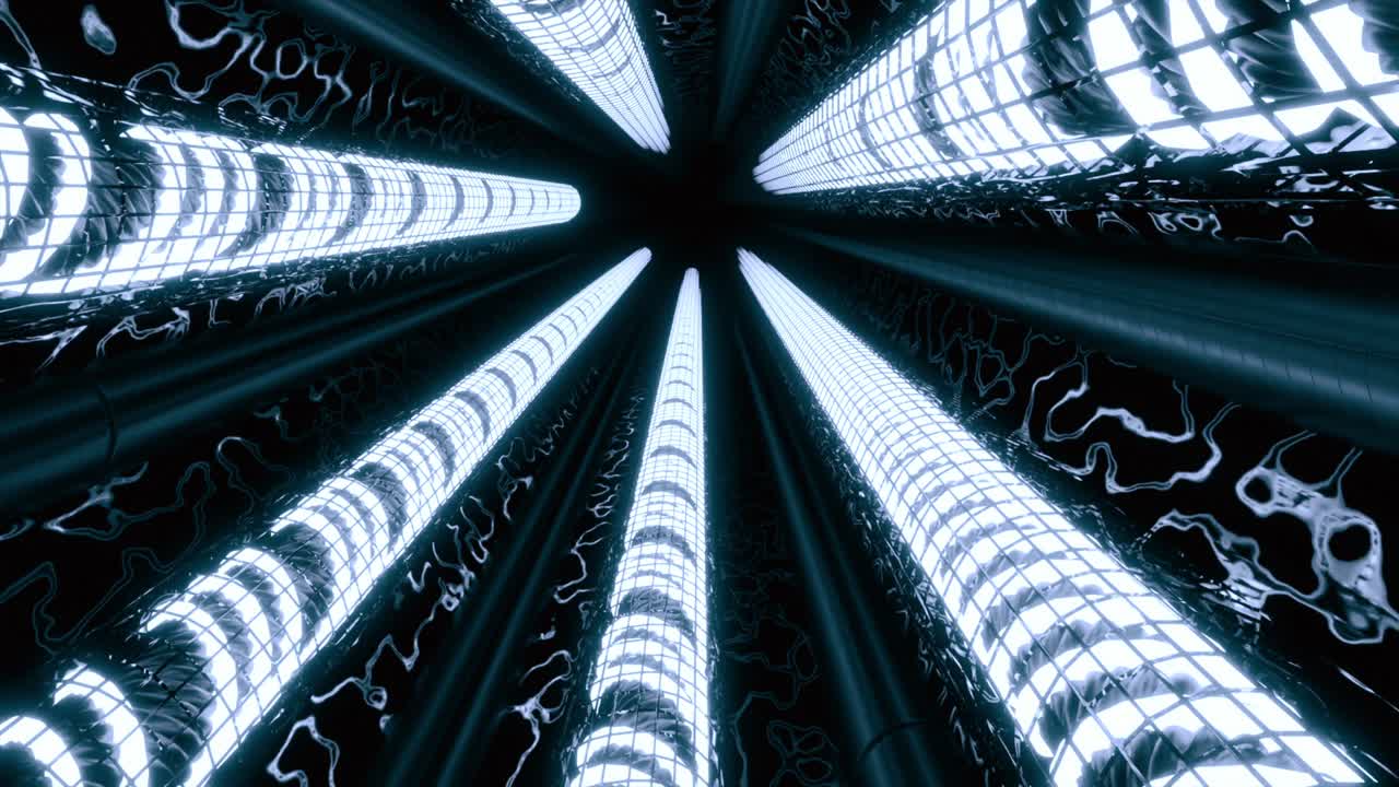 Abstract Glowing Tunnel 3D Render