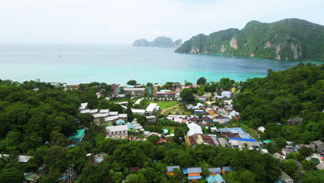 scenic fishing village on the thai picturesque coast of island koh phi phi