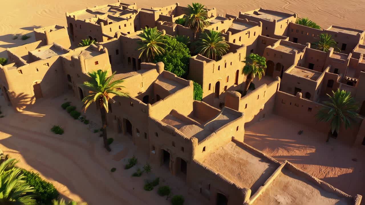 Ancient Desert City Aerial View