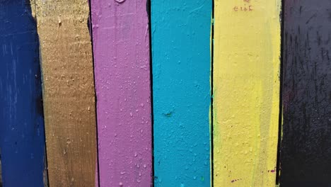 colorful painted wooden planks