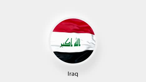la bandera circular de irak. la bandera nacional animada de irak. el movimiento realista de la bandera de irak. 4k