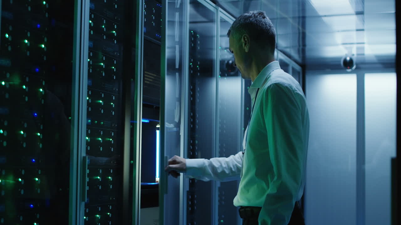 IT Specialist Working in Server Room