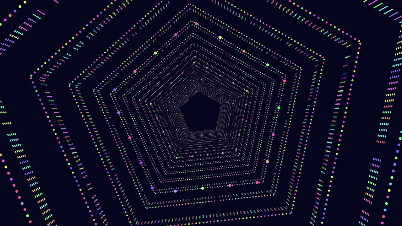 Zigzag dot tunnel guides towards a bright light