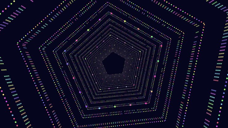 Zigzag dot tunnel guides towards a bright light
