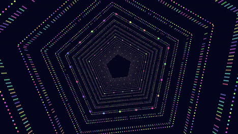 zigzag dot tunnel guides towards a bright light