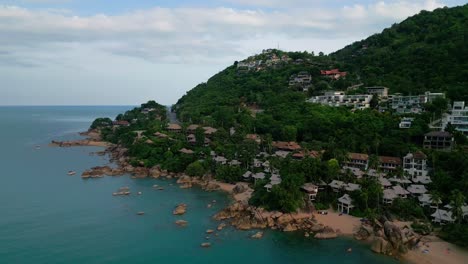 aerial de la playa de coral plateado de koh samui cerca de lamai, tailandia