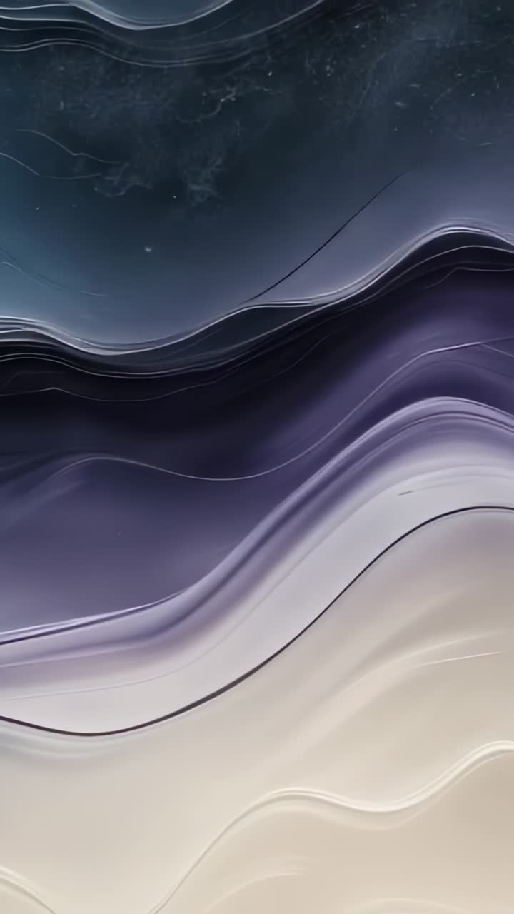 Vertical video: Undulating abstract wavy pattern looping in digital backdrop, conveying serene flow