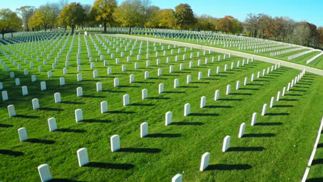 an aerial over a vast cemetery of headstones honors americas veterans 1