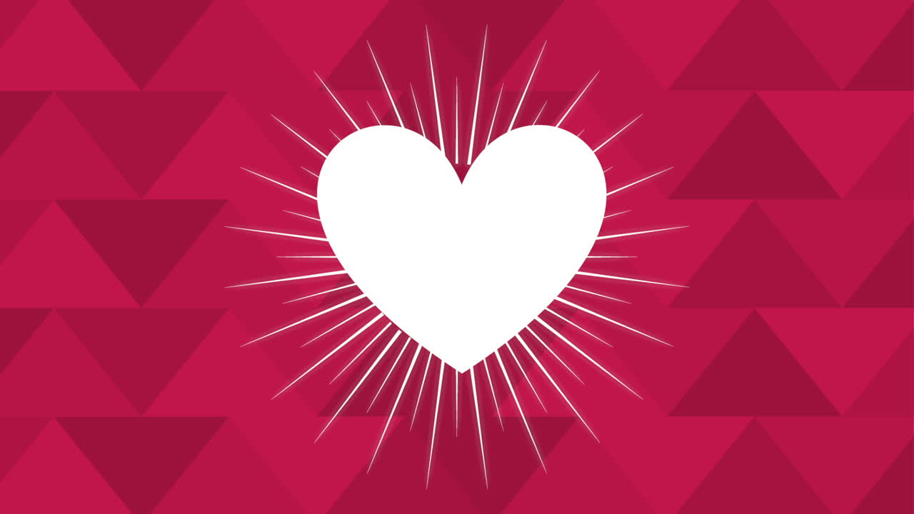 발렌타인 카드와 심장 사랑 애니메이션