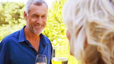 Mature-couple-interacting-with-each-other-in-balcony