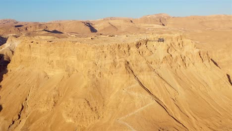 aerial view of masada fortress in the judean desert, israel