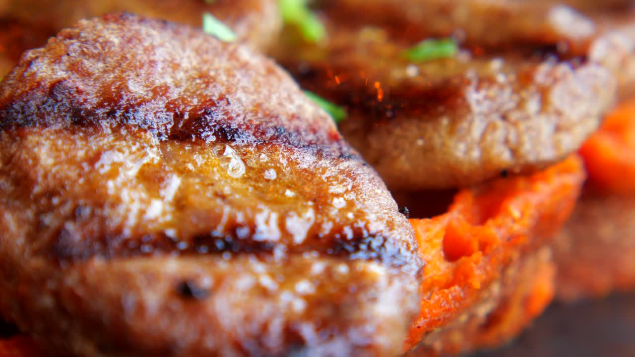 Grilled Meatballs with Sweet Potato