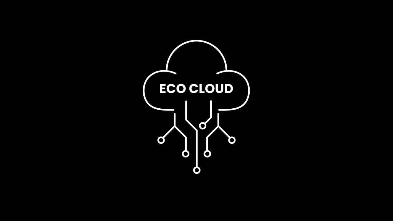 Eco Cloud Digitale Netzwerk Technologie Logo-Animation