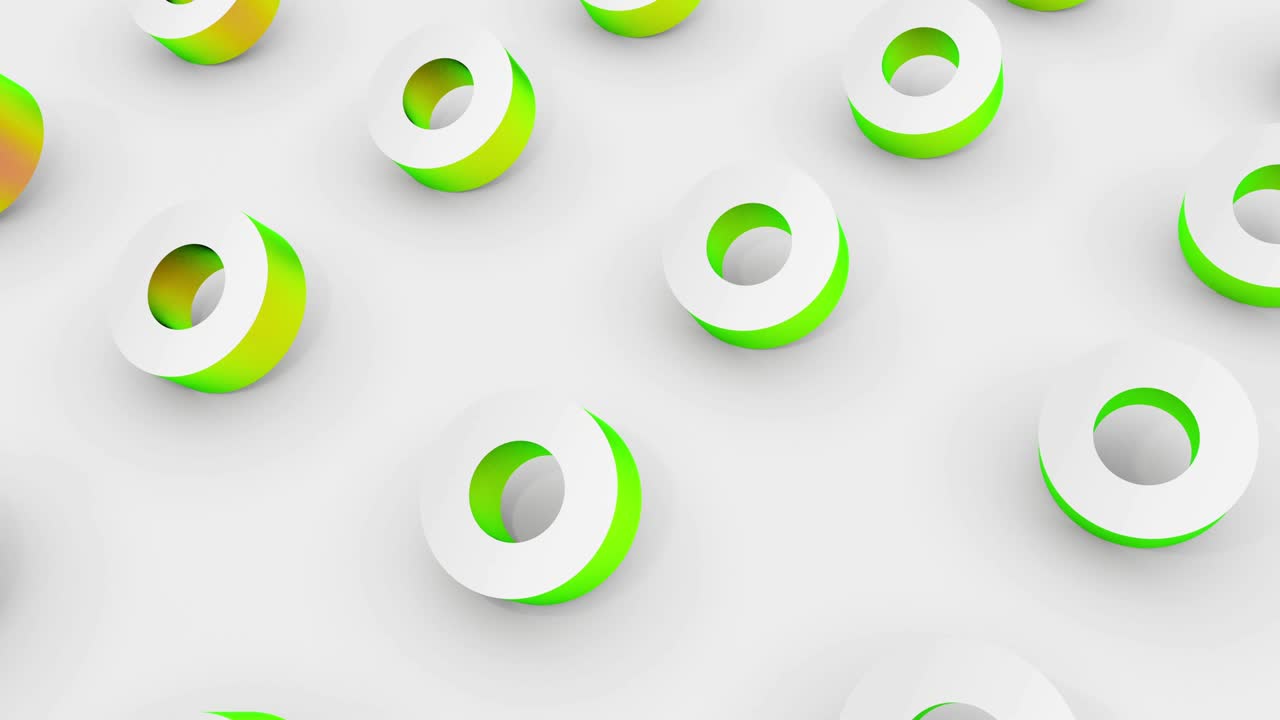 establezca diferentes colores holográficos formas 3d giratorias. 4k imágenes de animación de bucle sin costuras.