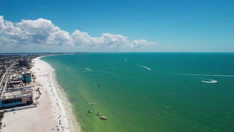 drone aerial shot of fort myers beach in florida on a sunny day