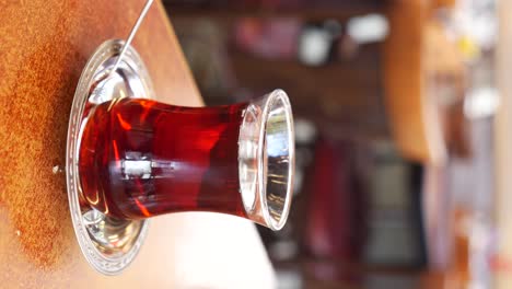 a glass of turkish tea