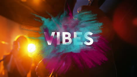 animation of sweet text and colorful cloud over music band