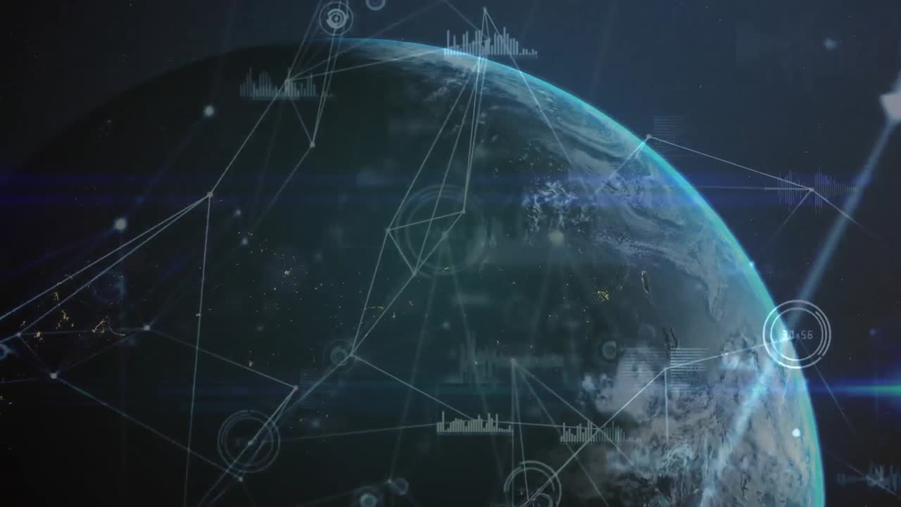 지구 배경과 함께 데이터 및 네트워크 연결.
