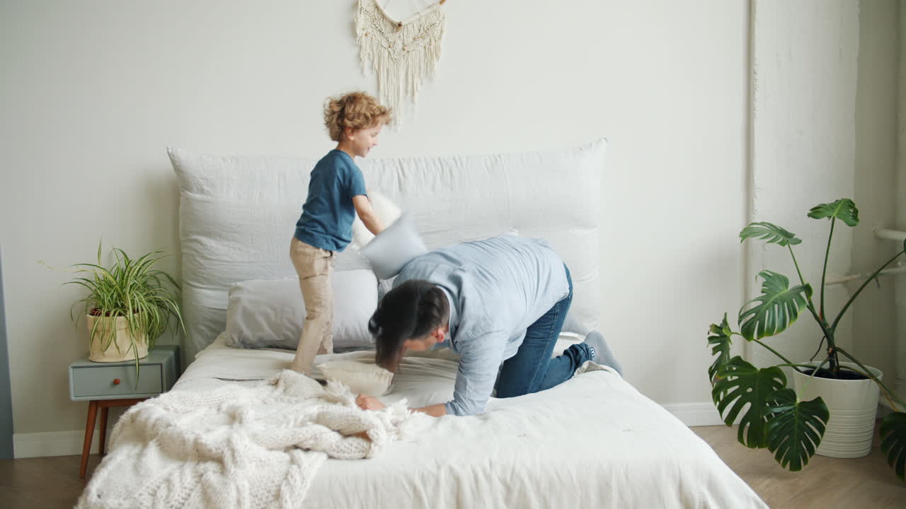 Father and Son Pillow Fight