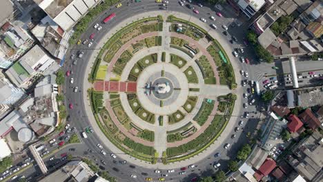 aerial of wongwian yai roundabout