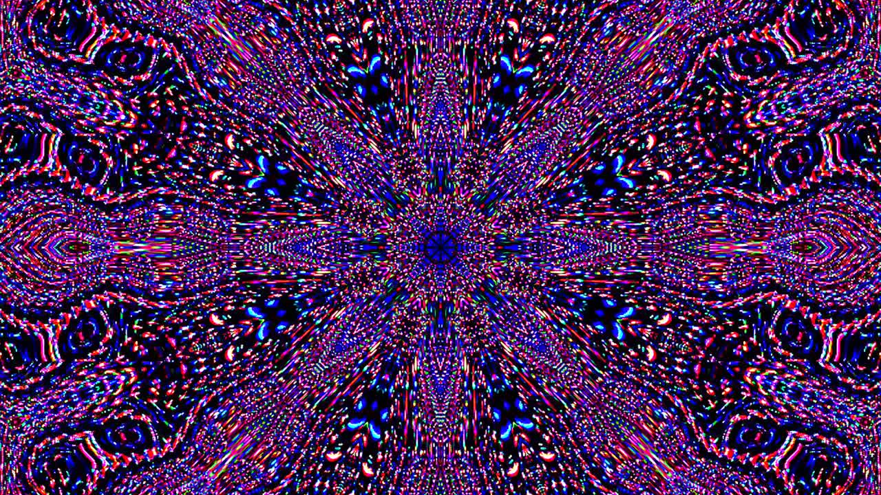 hermoso caleidoscopio abstracto que brilla, una luz radiante que regula los movimientos sutiles