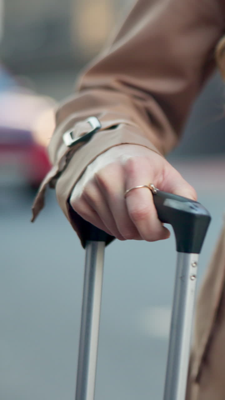 Woman with suitcase on a trip