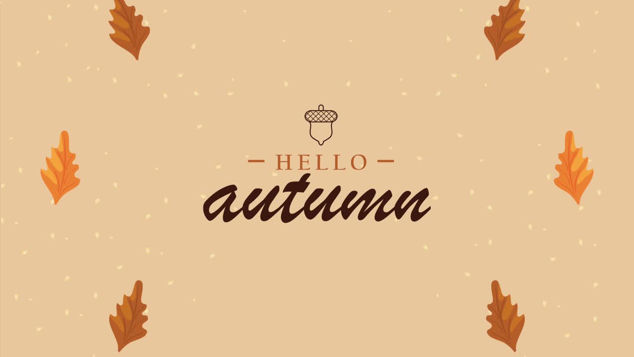 hello autumn lettering with