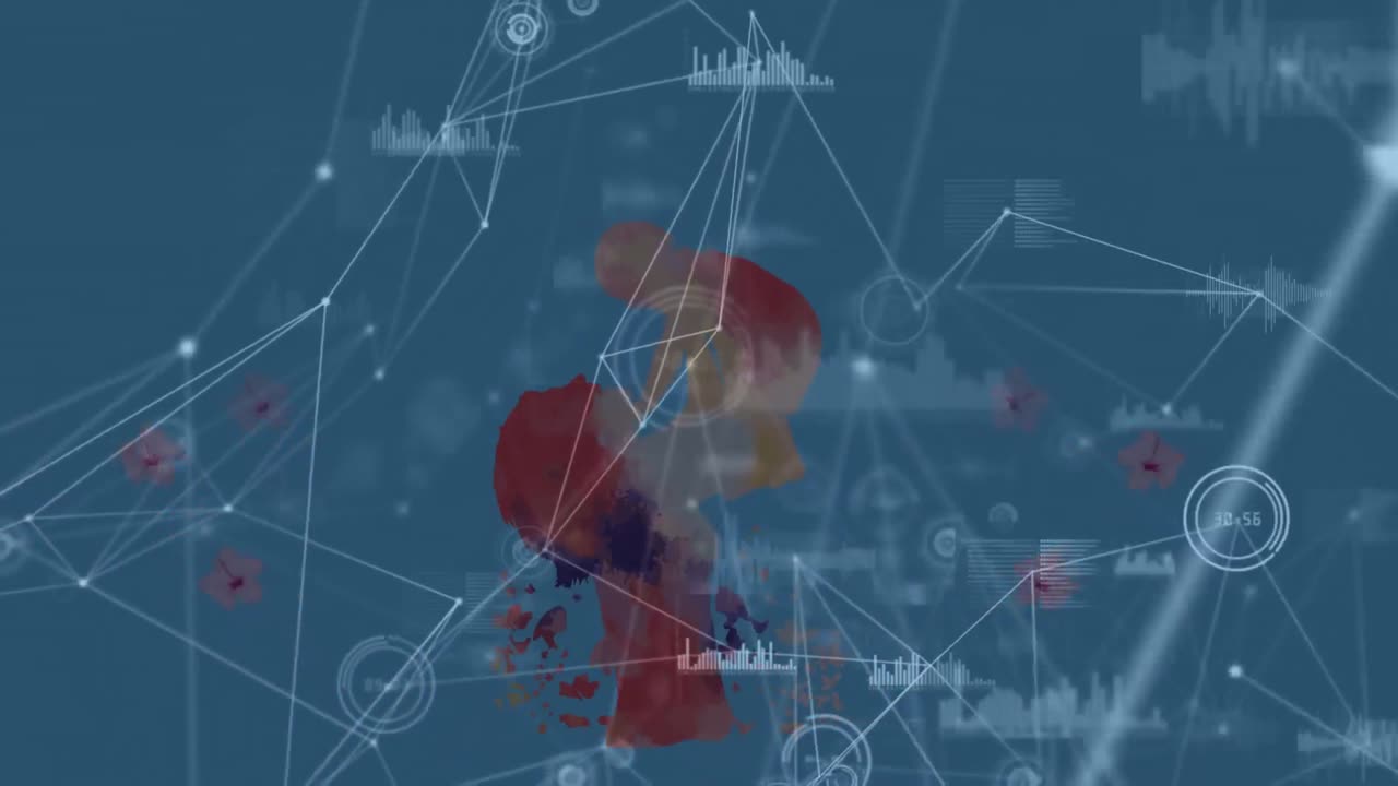 어머니와 아기를 통해 연결 네트워크의 애니메이션