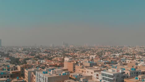 aerial over clifton cantonment in karachi, pakistan