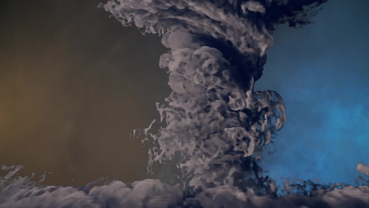 토네이도 허리케인과 연기 흐름 3d 렌더링