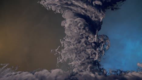 tornado huracán y flujo de humo 3d render