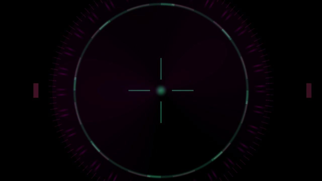 Digital HUD Interface With Rotating Circular Targeting Reticle
