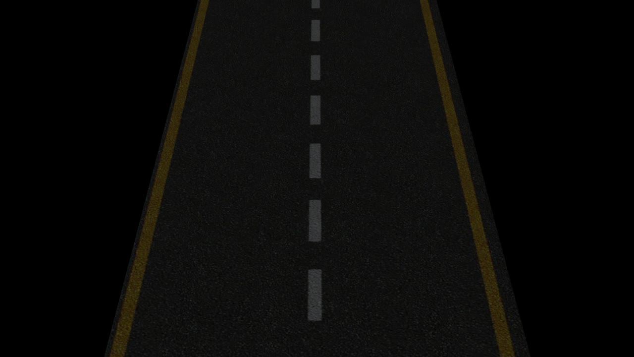 현실적인 도로 시멘트 회색은 노란 선이 경계 도로이며 3d 렌더링으로 중간 도로의 색 선은 알파 계층 경로를 포함합니다.