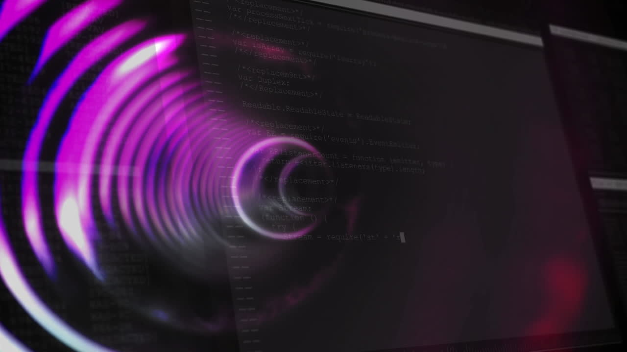 Animation of red lines moving fast in black space