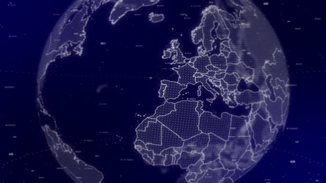 a captivating cinematic video background showcases a digital globe rotating, zooming in on portugal | a digital globe rotating in on portugal country commercial video background in 4k | europe