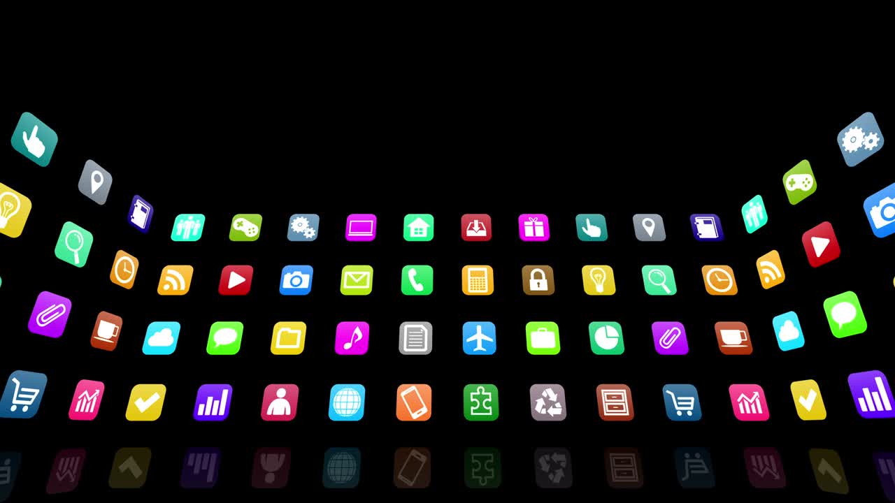 기술 아이콘 네트워크 상징 인터넷 배경에 디지털 장치