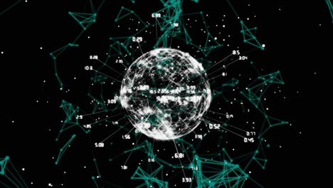 globe of network of connections against black background