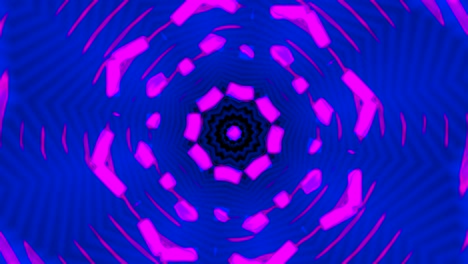 geometric flower kaleidoscope loopable background with neon ripples
