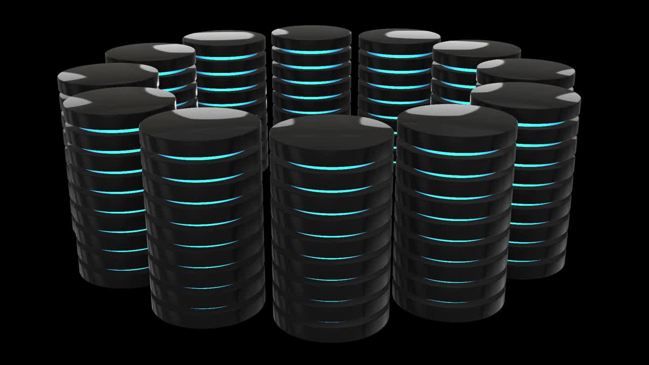 disco duro de servidor futurista y bloque de base de datos o célula de batería. alojamiento web o concepto de computación en la nube.