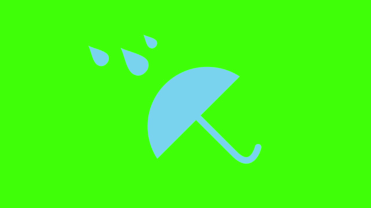 Animation of rain icon on a green screen
