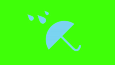 animation of rain icon on a green screen