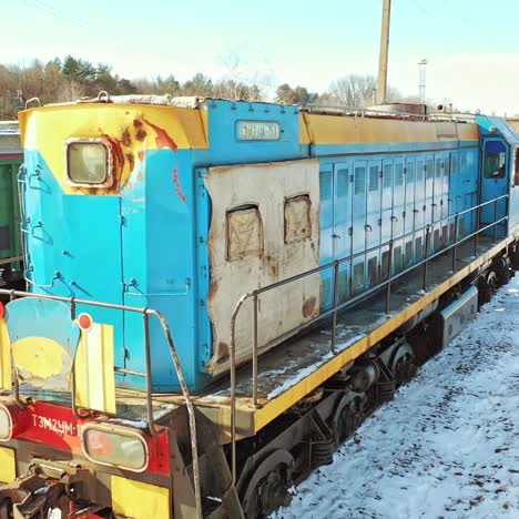 container freight train in station
